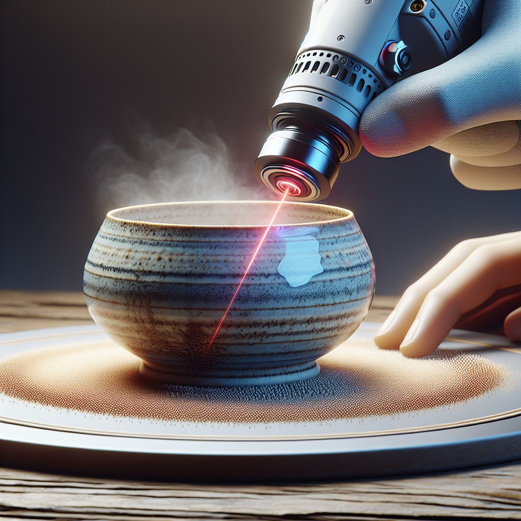 Effiziente Entfernung von Verunreinigungen und Flecken von Keramik mit Laser