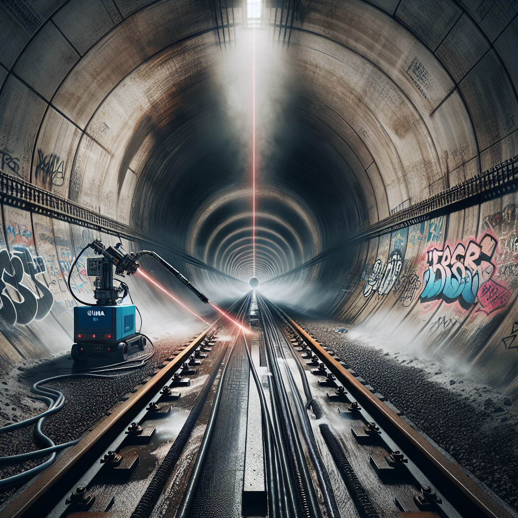 Entfernung von Graffiti und Verschmutzungen aus Tunneln mit Laserreinigung