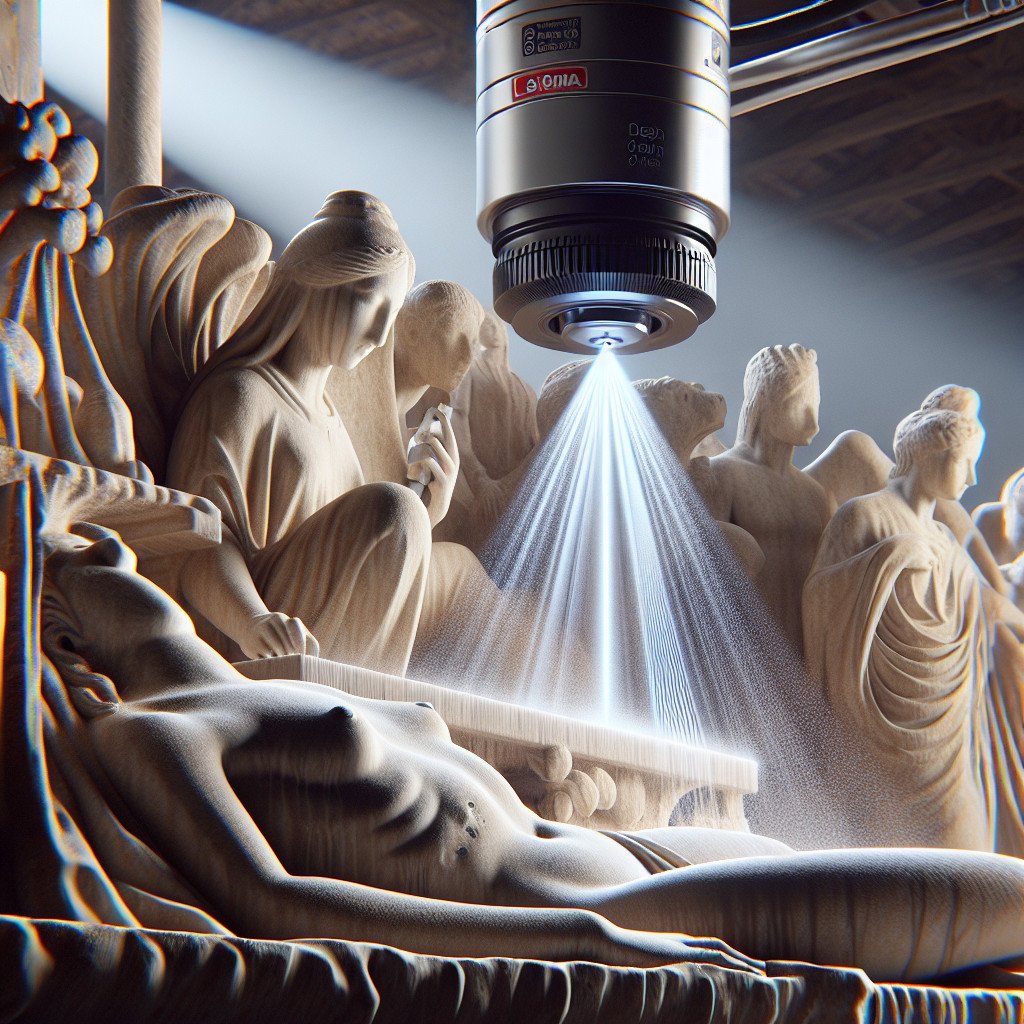 Präzise Reinigung von Denkmälern und Skulpturen aus Stein mit Laser